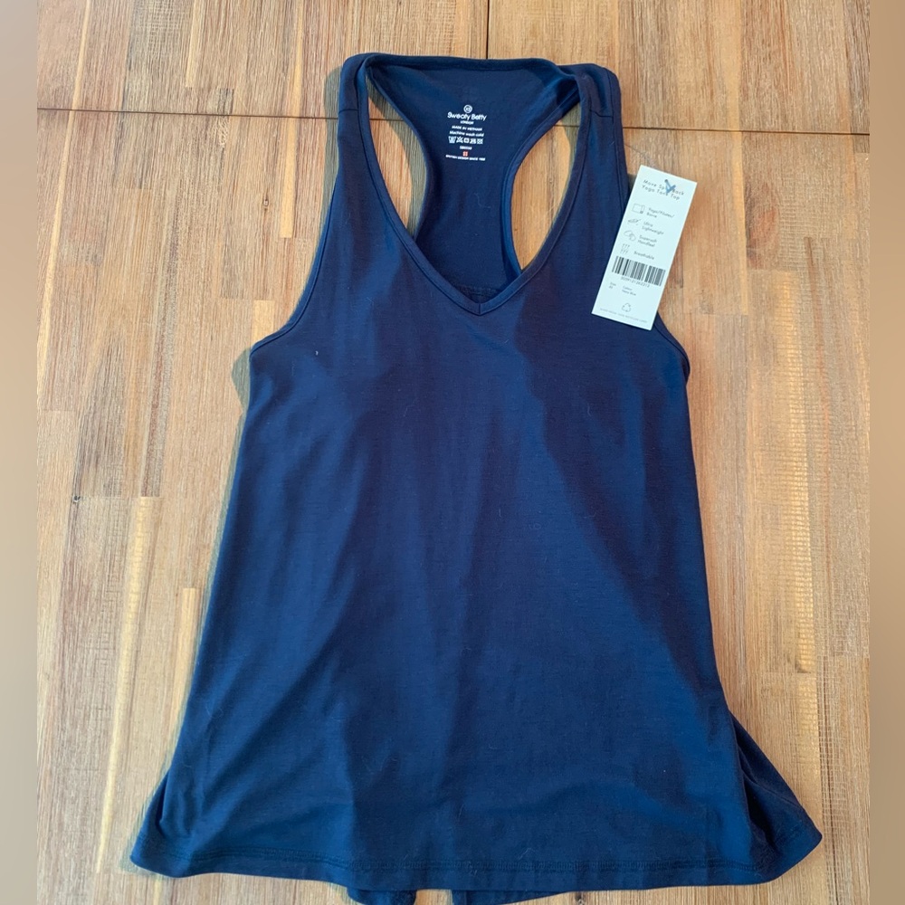 Sweaty Betty Move Split Back Yoga Tank Top size XS Navy New with Tag